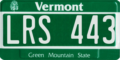 VT license plate LRS443