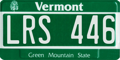 VT license plate LRS446
