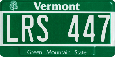 VT license plate LRS447