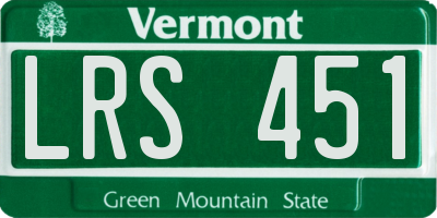 VT license plate LRS451