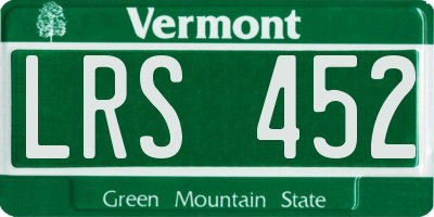 VT license plate LRS452