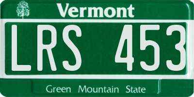 VT license plate LRS453