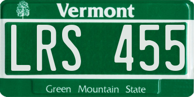 VT license plate LRS455