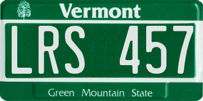 VT license plate LRS457