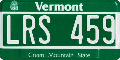 VT license plate LRS459