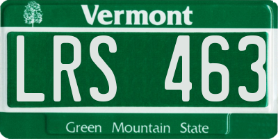 VT license plate LRS463