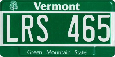 VT license plate LRS465