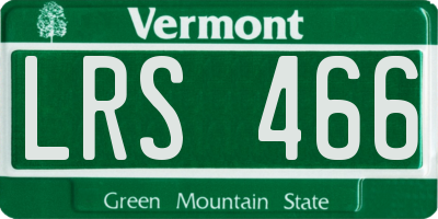 VT license plate LRS466