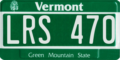 VT license plate LRS470