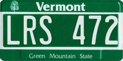 VT license plate LRS472