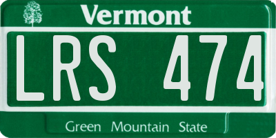 VT license plate LRS474