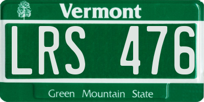 VT license plate LRS476