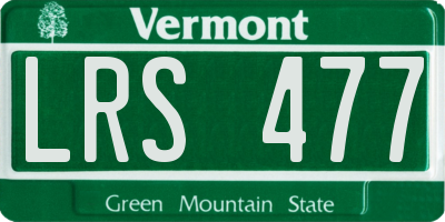 VT license plate LRS477