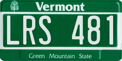 VT license plate LRS481