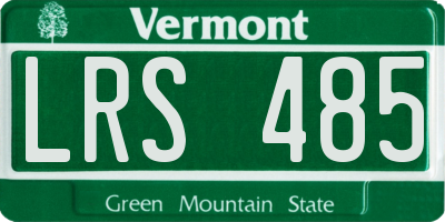 VT license plate LRS485