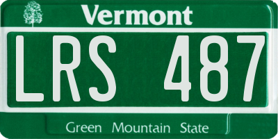 VT license plate LRS487
