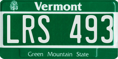 VT license plate LRS493