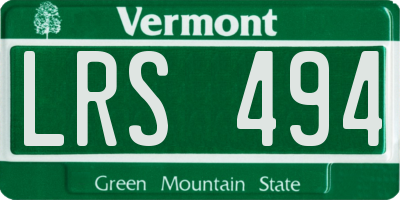VT license plate LRS494