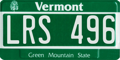 VT license plate LRS496