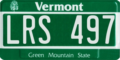 VT license plate LRS497