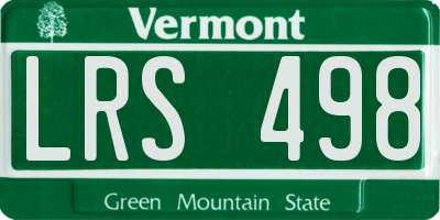 VT license plate LRS498