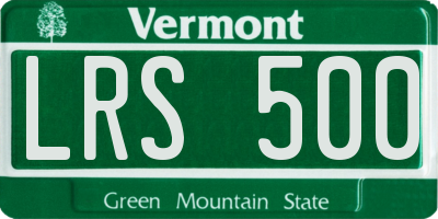VT license plate LRS500