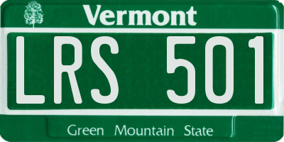VT license plate LRS501