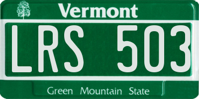 VT license plate LRS503