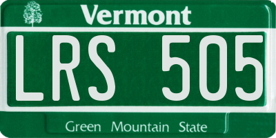 VT license plate LRS505