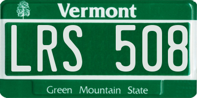 VT license plate LRS508