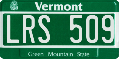 VT license plate LRS509