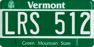 VT license plate LRS512