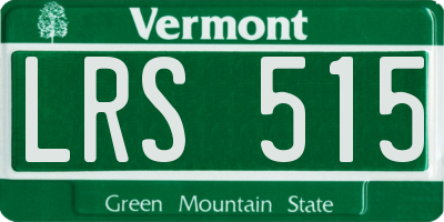 VT license plate LRS515