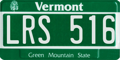 VT license plate LRS516