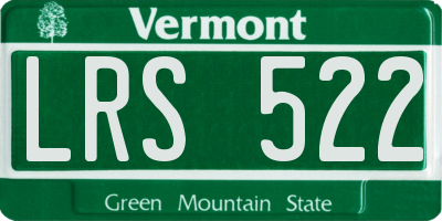 VT license plate LRS522