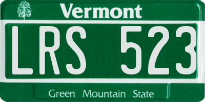 VT license plate LRS523