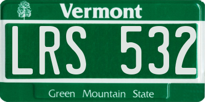 VT license plate LRS532