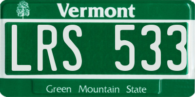 VT license plate LRS533
