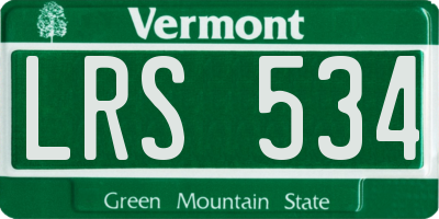 VT license plate LRS534