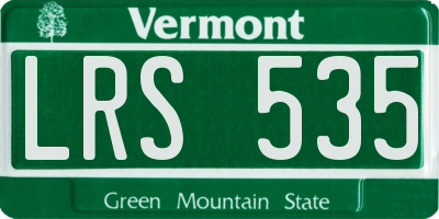 VT license plate LRS535