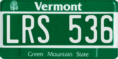 VT license plate LRS536
