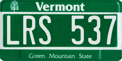 VT license plate LRS537