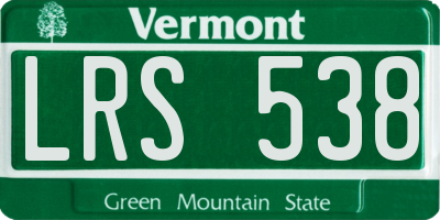 VT license plate LRS538