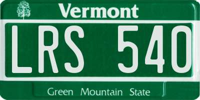 VT license plate LRS540