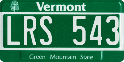 VT license plate LRS543