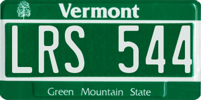 VT license plate LRS544