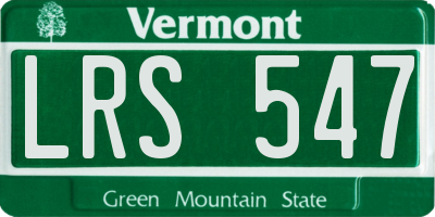 VT license plate LRS547