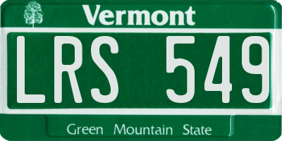 VT license plate LRS549