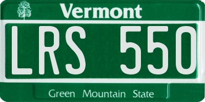 VT license plate LRS550