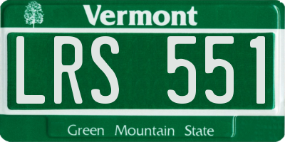 VT license plate LRS551